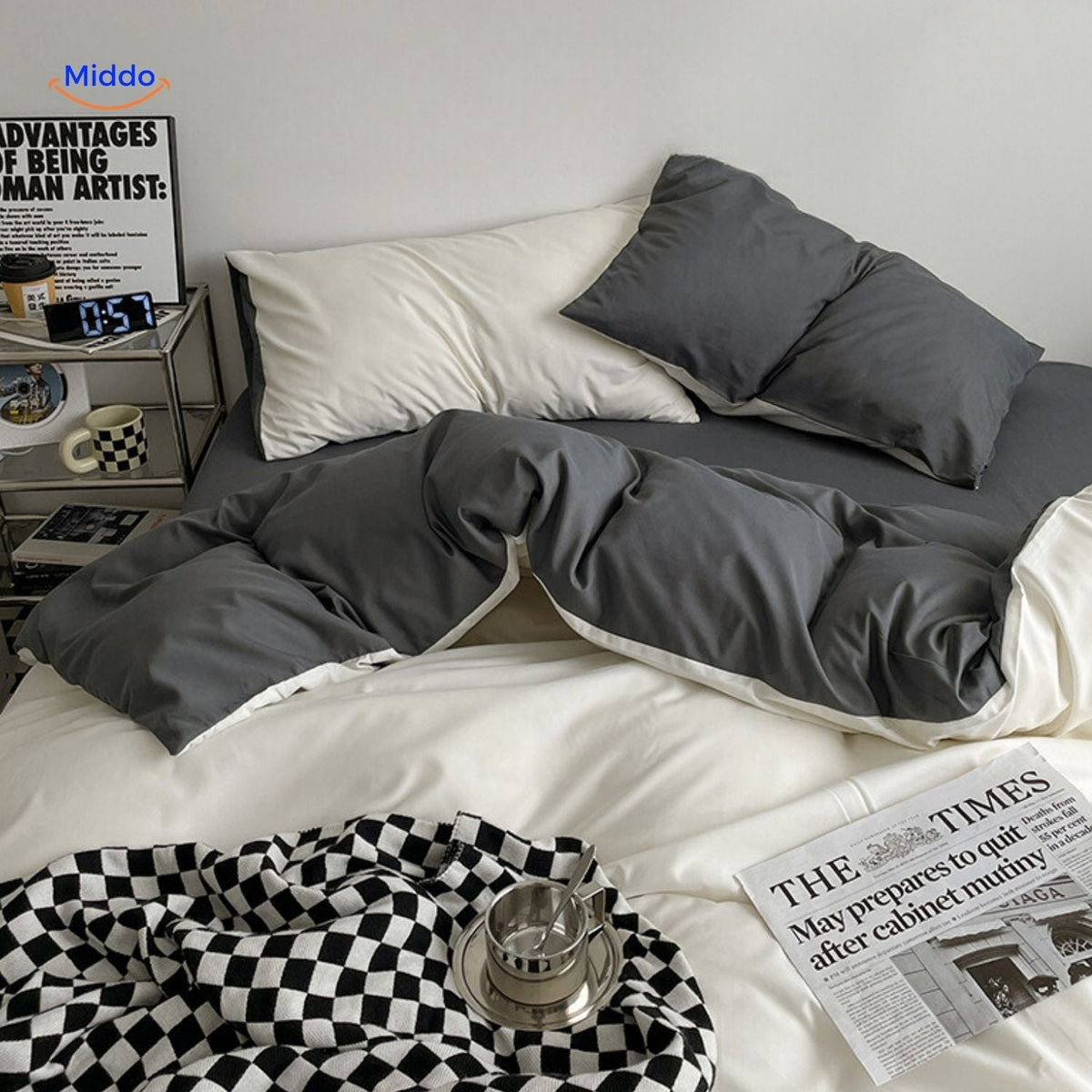 Premium Washed Cotton Dorm Bedding Set – Breathable, Ultra-Soft & All-Season Comfort for Twin & Full Beds | Thomler