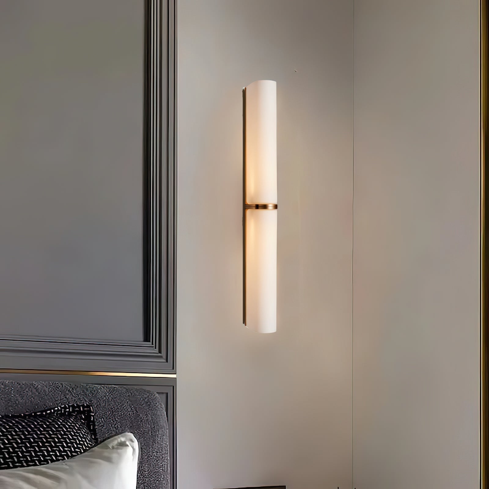 Glass Wall Sconce 2-Light Modern LED Fixture with Metal Frame for Bedroom Living Room Hallway | Thomler