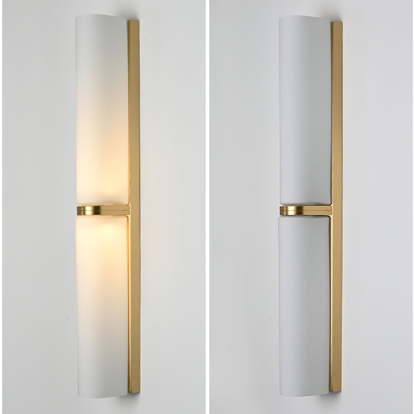 Glass Wall Sconce 2-Light Modern LED Fixture with Metal Frame for Bedroom Living Room Hallway | Thomler