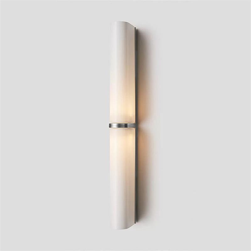 Glass Wall Sconce 2-Light Modern LED Fixture with Metal Frame for Bedroom Living Room Hallway | Thomler