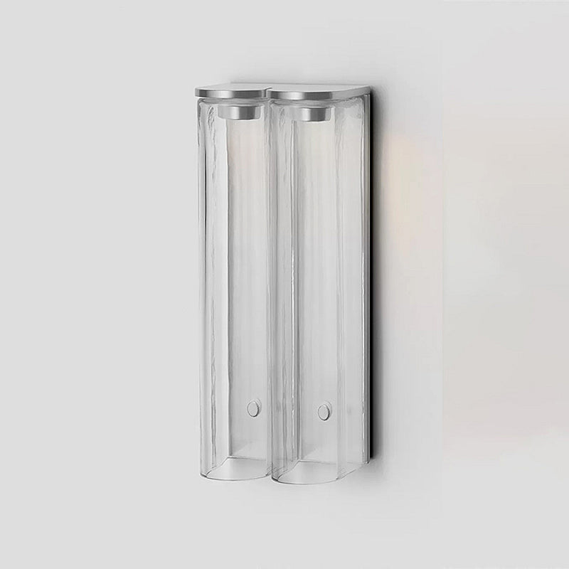 Glass Wall Sconce 2-Light Modern LED Fixture with Metal Frame for Bedroom Living Room Hallway | Thomler
