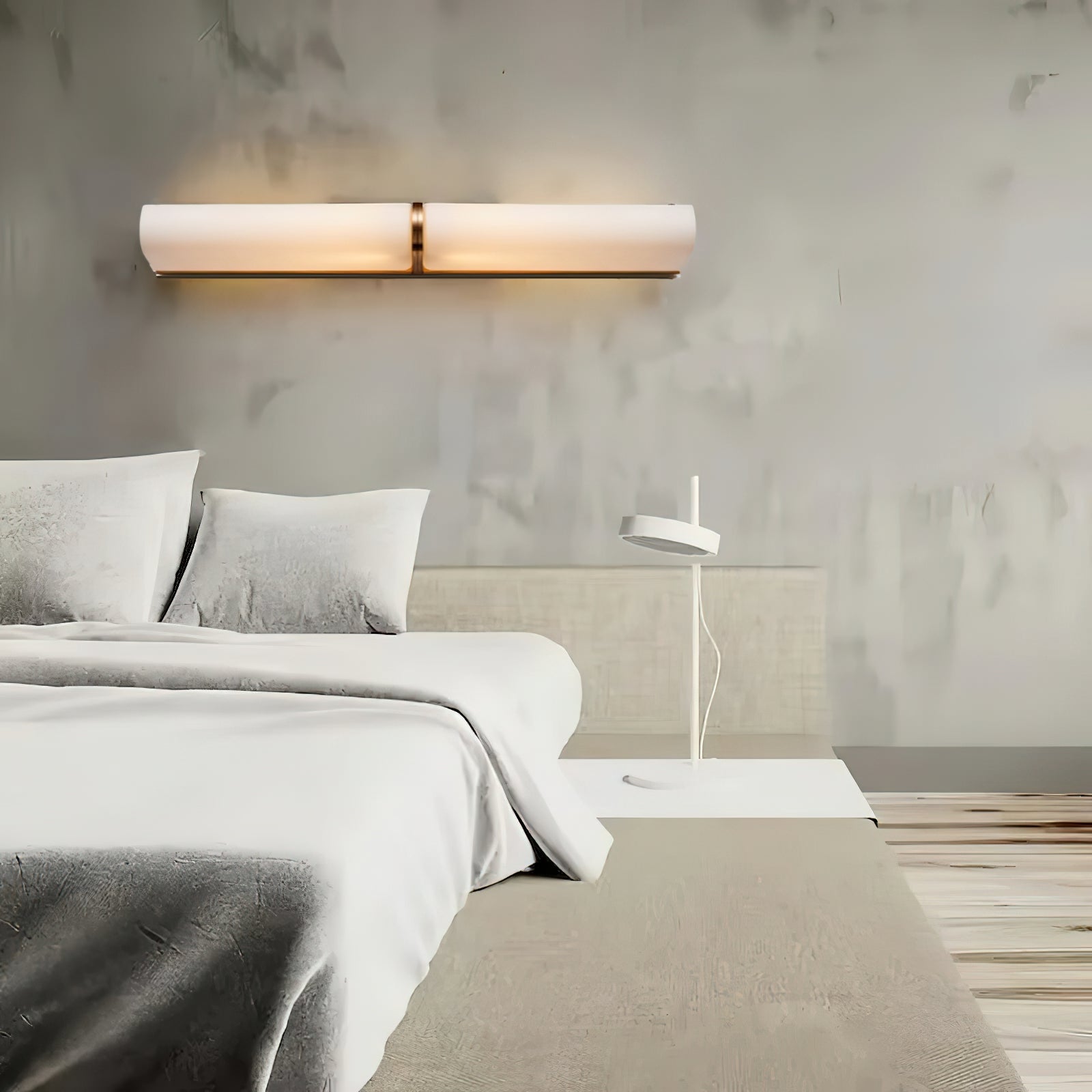 Glass Wall Sconce 2-Light Modern LED Fixture with Metal Frame for Bedroom Living Room Hallway | Thomler