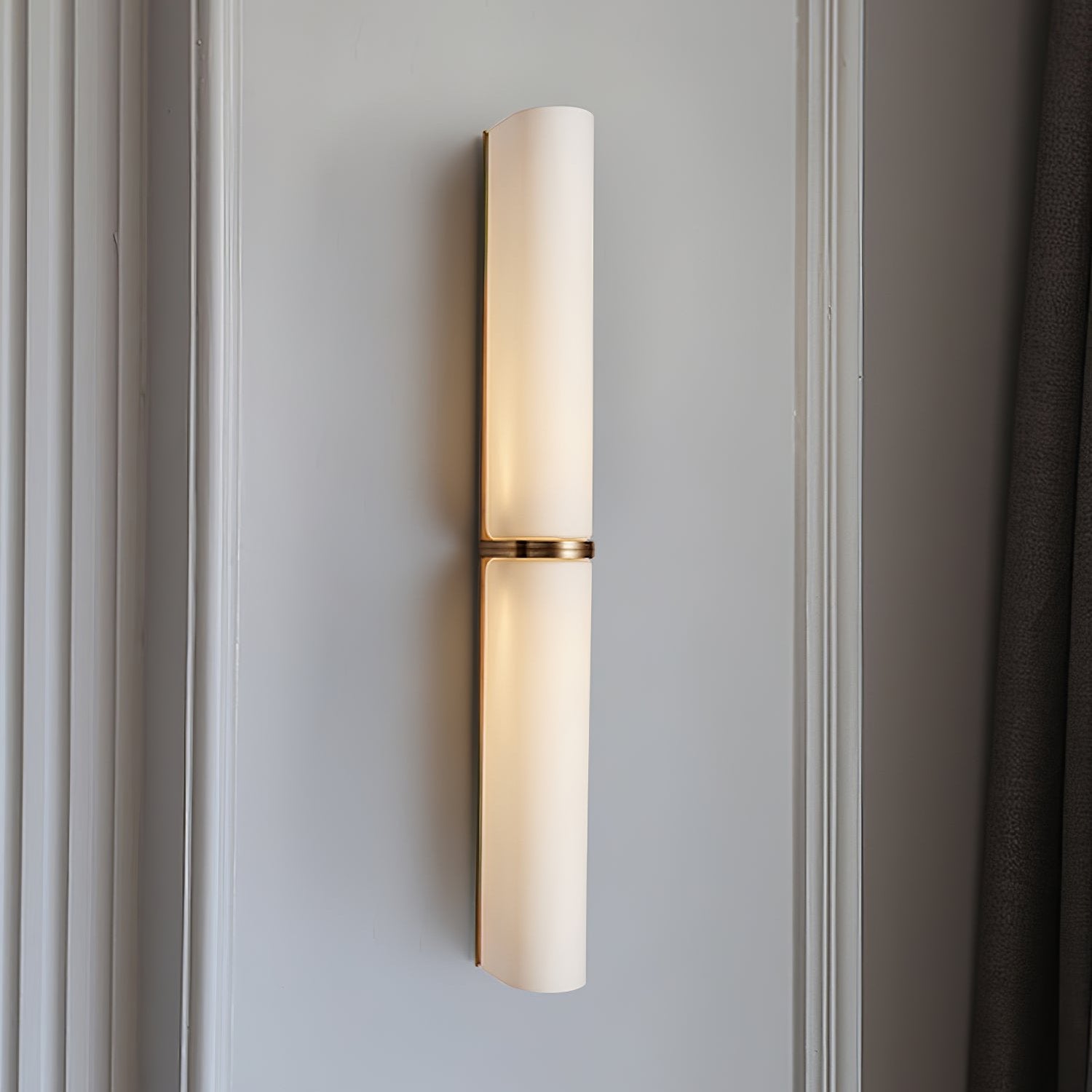 Glass Wall Sconce 2-Light Modern LED Fixture with Metal Frame for Bedroom Living Room Hallway | Thomler