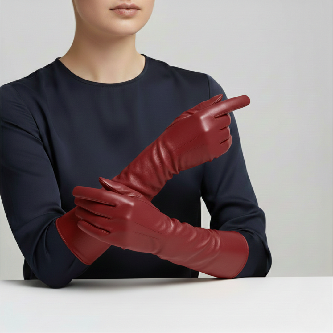 Extended Arm Gloves – Faux Leather Winter Gloves for Women – Elbow-Length Cold Weather Handwear with Insulated Lining – Formal & Casual | Thomler