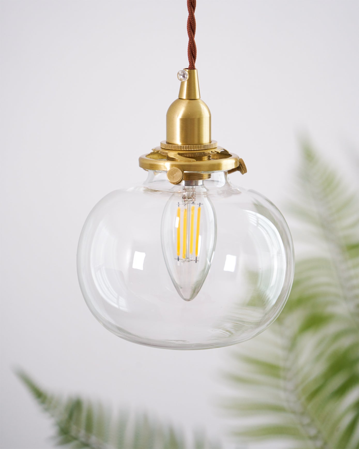 Pendant Light Glass 5.1 in Adjustable Living Room Bedroom Bathroom Hanging Ceiling Lamp Retro Style | Thomler