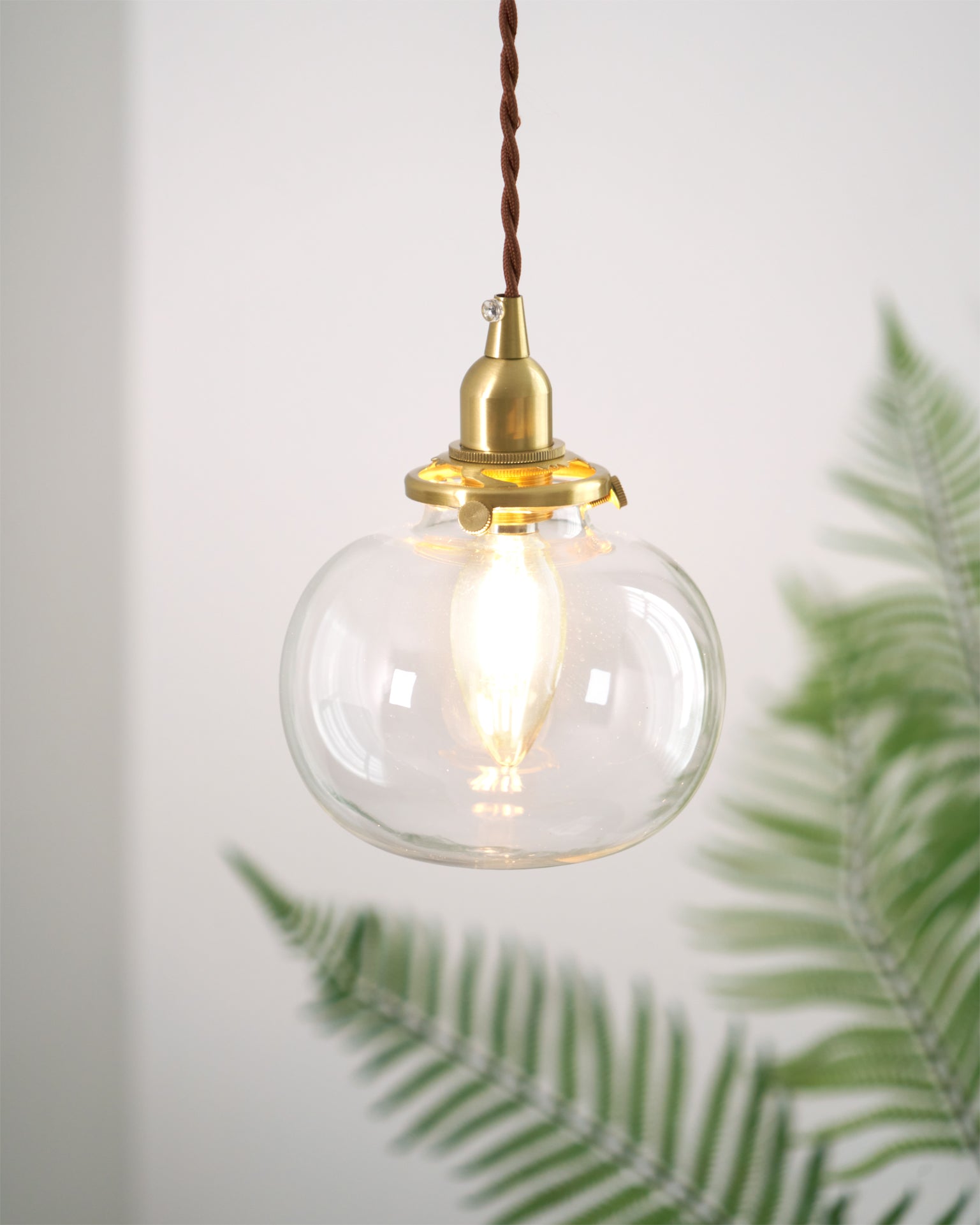 Pendant Light Glass 5.1 in Adjustable Living Room Bedroom Bathroom Hanging Ceiling Lamp Retro Style | Thomler