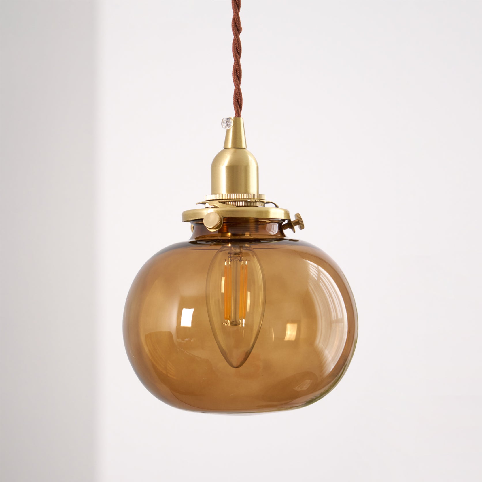 Pendant Light Glass 5.1 in Adjustable Living Room Bedroom Bathroom Hanging Ceiling Lamp Retro Style | Thomler