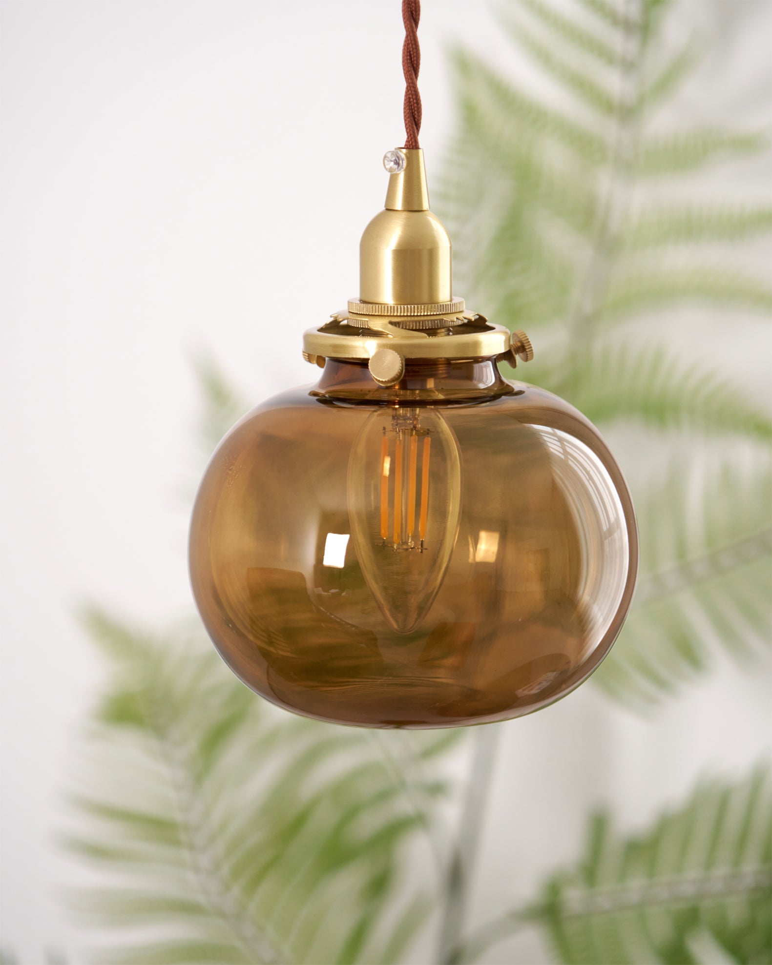 Pendant Light Glass 5.1 in Adjustable Living Room Bedroom Bathroom Hanging Ceiling Lamp Retro Style | Thomler