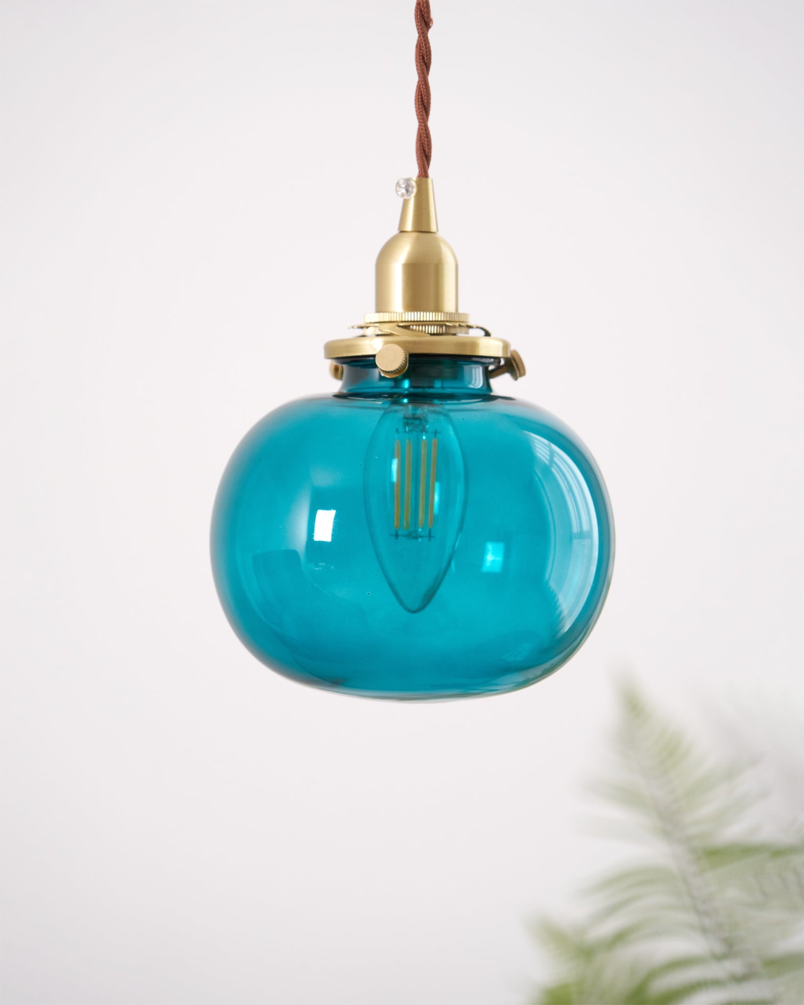 Pendant Light Glass 5.1 in Adjustable Living Room Bedroom Bathroom Hanging Ceiling Lamp Retro Style | Thomler