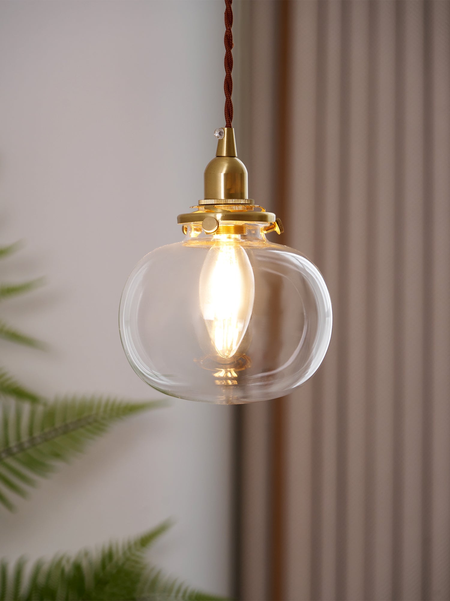 Pendant Light Glass 5.1 in Adjustable Living Room Bedroom Bathroom Hanging Ceiling Lamp Retro Style | Thomler