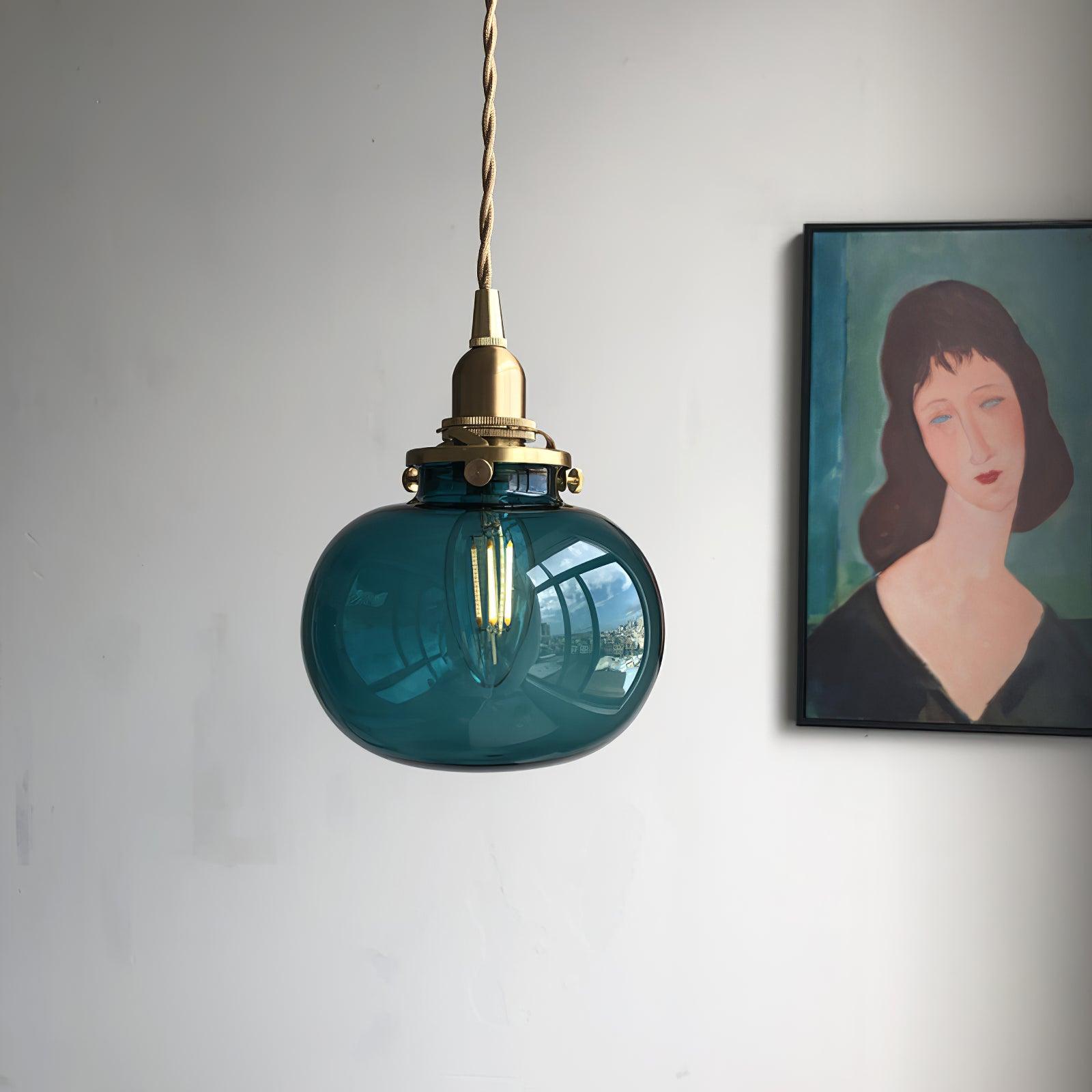 Pendant Light Glass 5.1 in Adjustable Living Room Bedroom Bathroom Hanging Ceiling Lamp Retro Style | Thomler