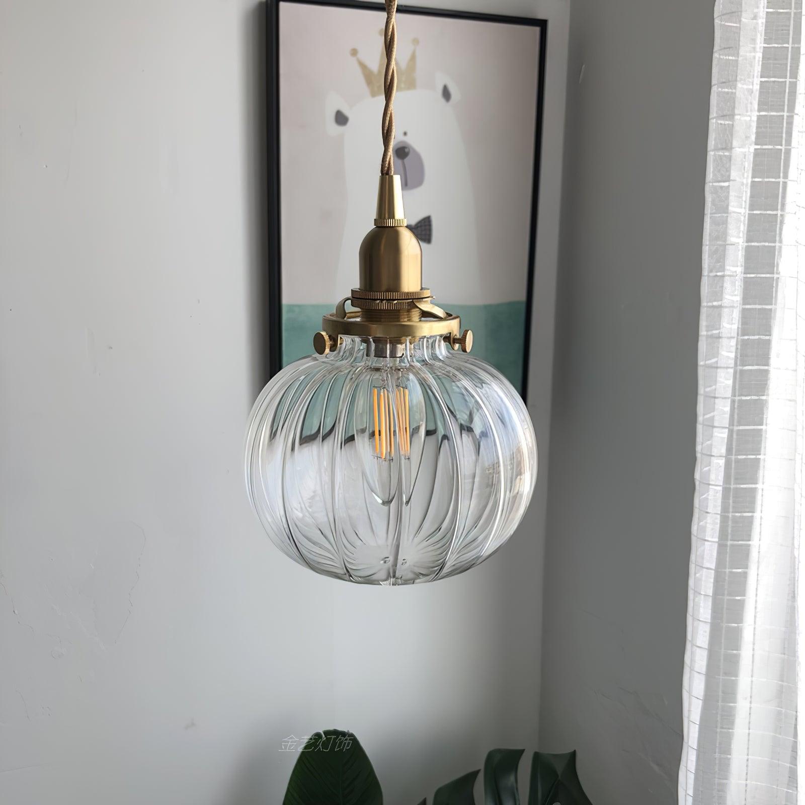 Pendant Light Glass 5.1 in Adjustable Living Room Bedroom Bathroom Hanging Ceiling Lamp Retro Style | Thomler
