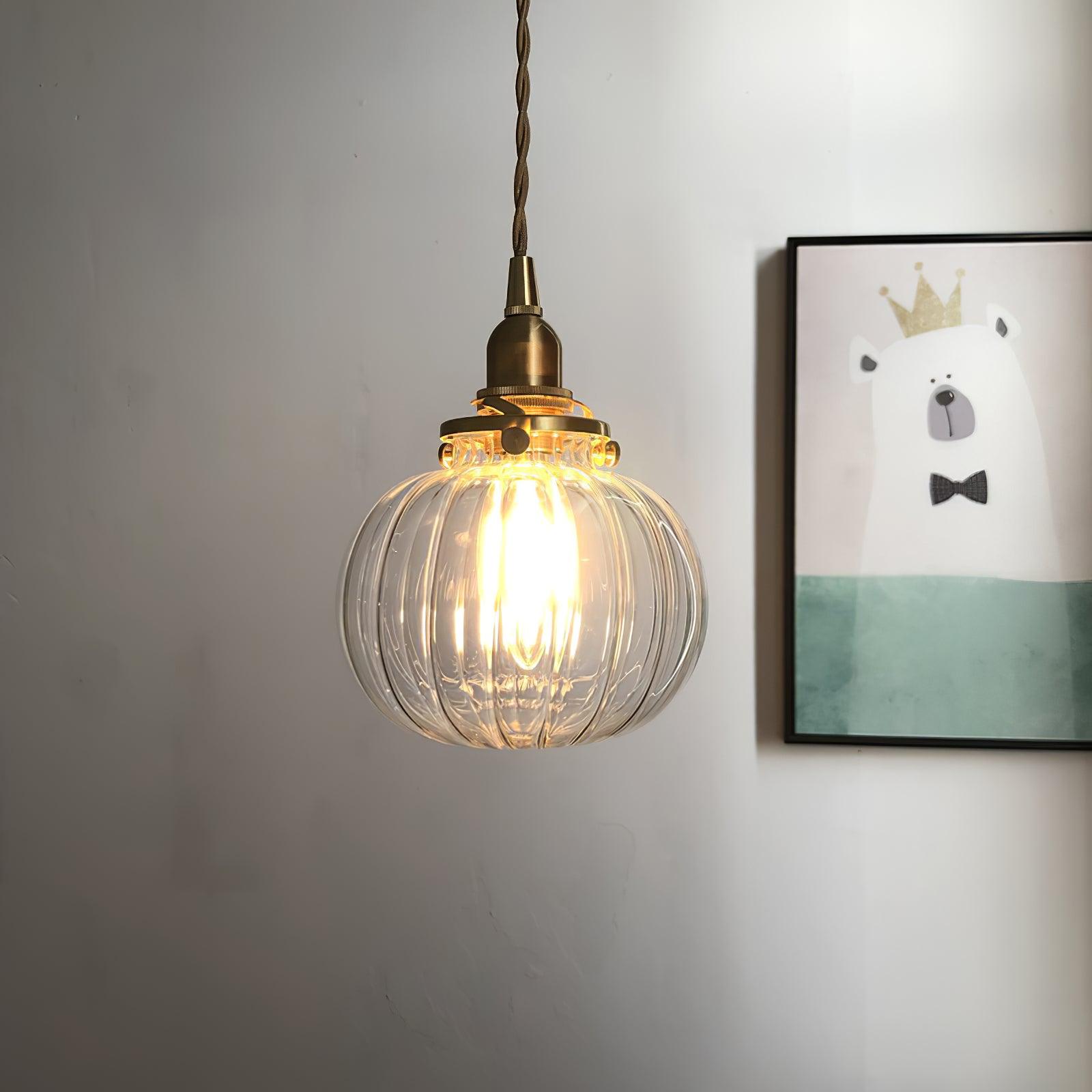 Pendant Light Glass 5.1 in Adjustable Living Room Bedroom Bathroom Hanging Ceiling Lamp Retro Style | Thomler