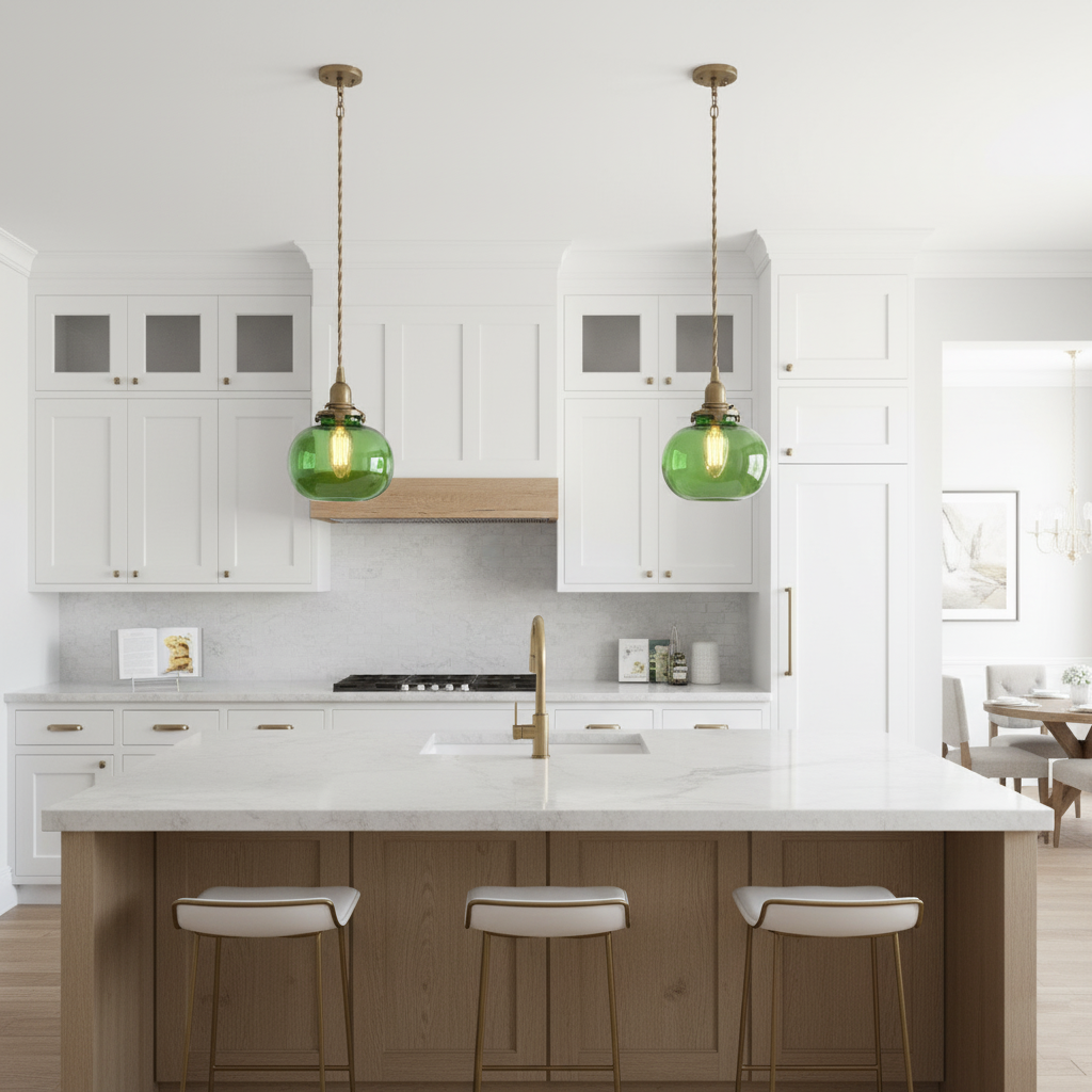 Pendant Light Glass 5.1 in Adjustable Living Room Bedroom Bathroom Hanging Ceiling Lamp Retro Style | Thomler