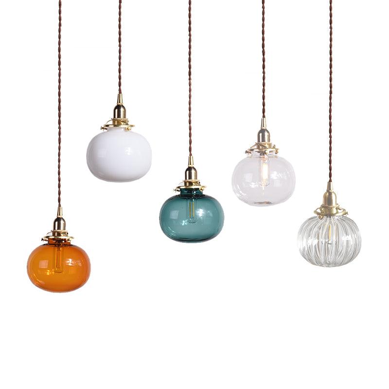 Pendant Light Glass 5.1 in Adjustable Living Room Bedroom Bathroom Hanging Ceiling Lamp Retro Style | Thomler