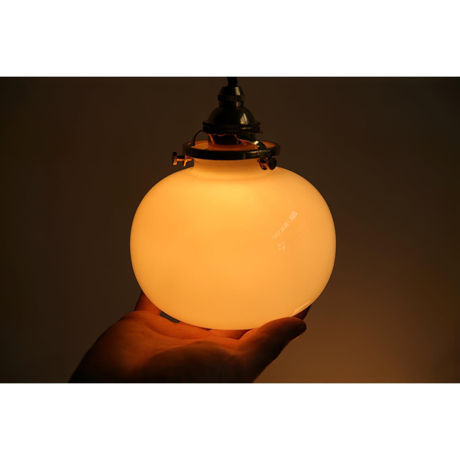 Pendant Light Glass 5.1 in Adjustable Living Room Bedroom Bathroom Hanging Ceiling Lamp Retro Style | Thomler