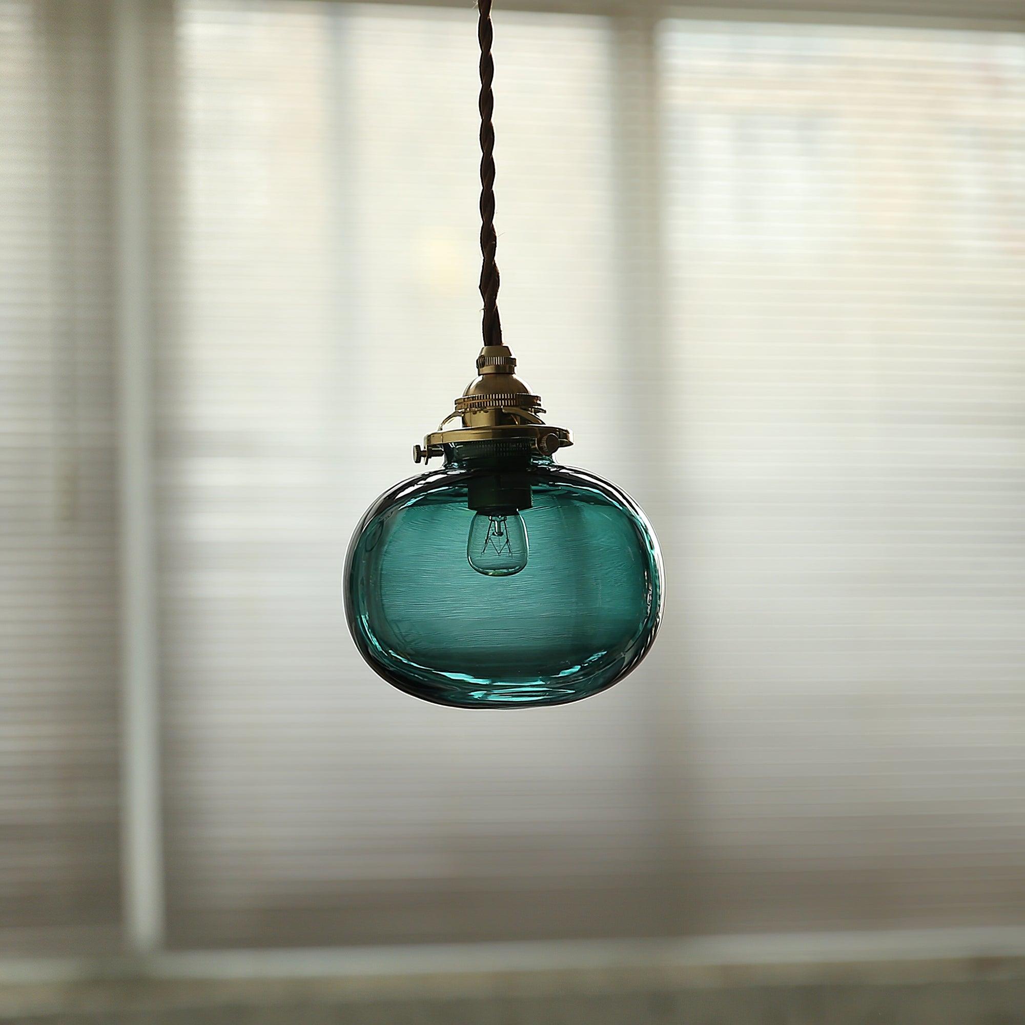 Pendant Light Glass 5.1 in Adjustable Living Room Bedroom Bathroom Hanging Ceiling Lamp Retro Style | Thomler