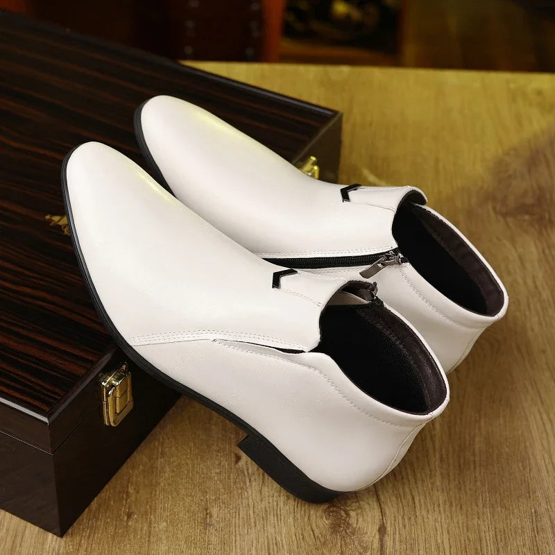 Men's Pointed-Toe Chelsea Boots with Zipper Closure for Business & Formal Wear | Thomler