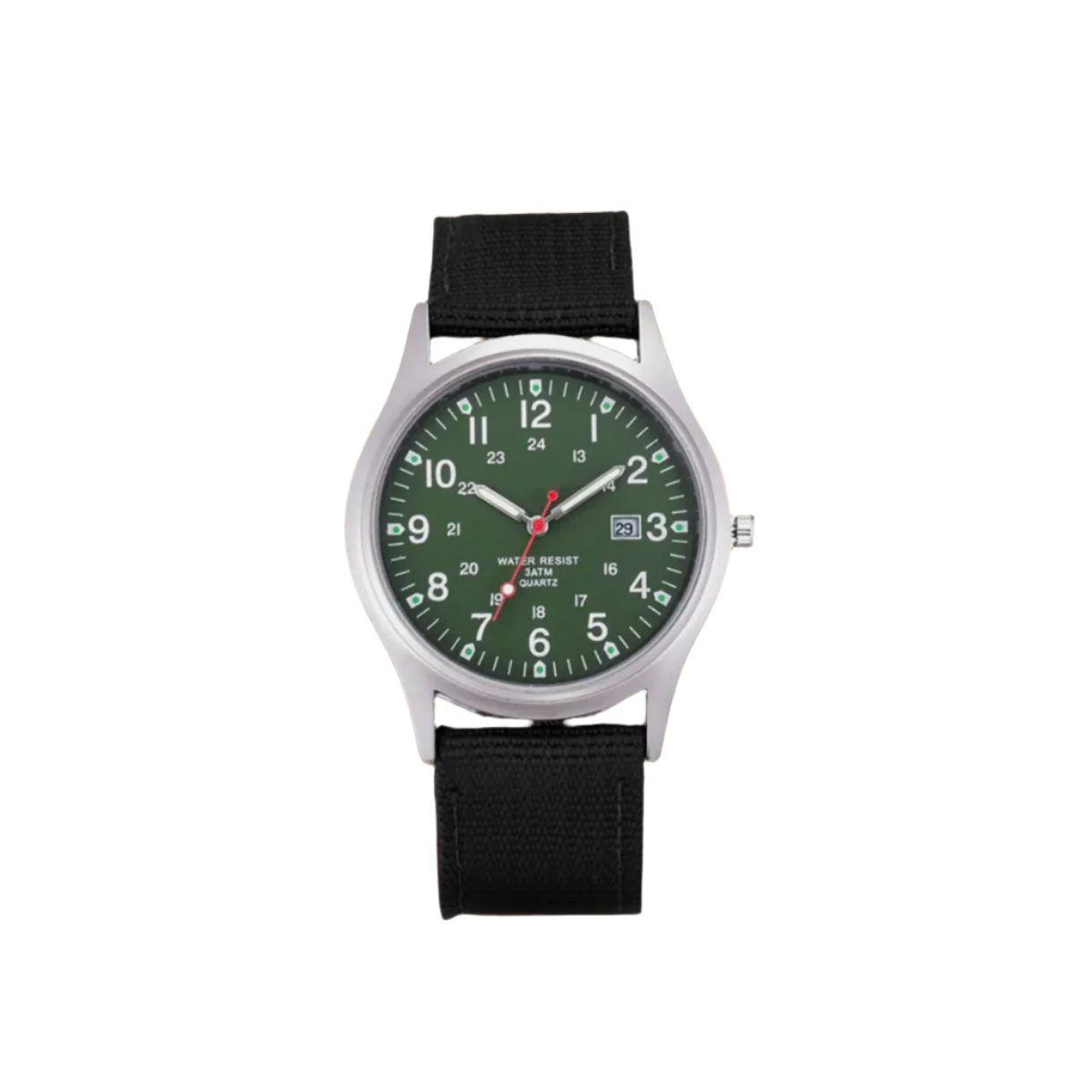 Military-Style Field Watch with Canvas Band and Date Window for Men | Thomler