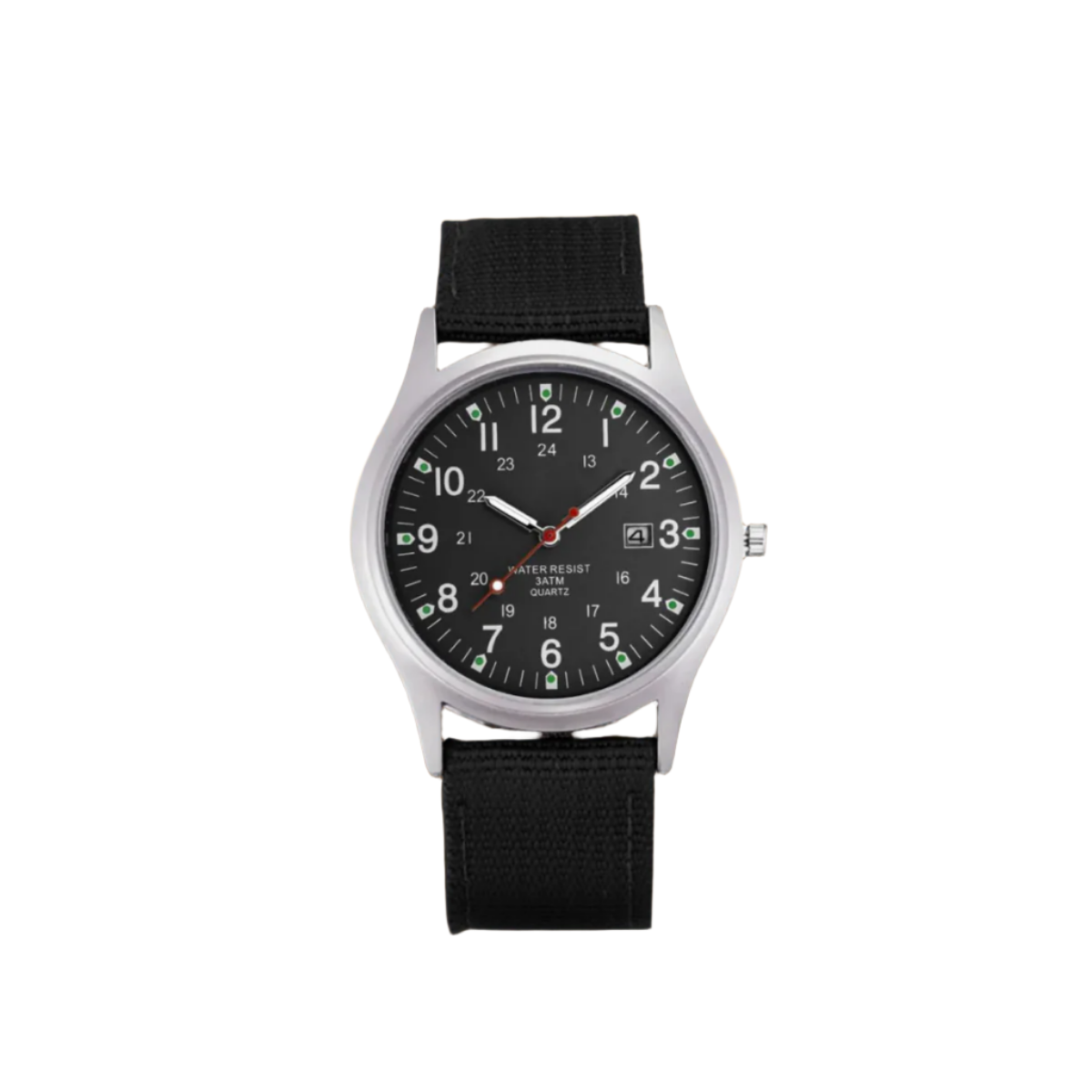 Military-Style Field Watch with Canvas Band and Date Window for Men | Thomler