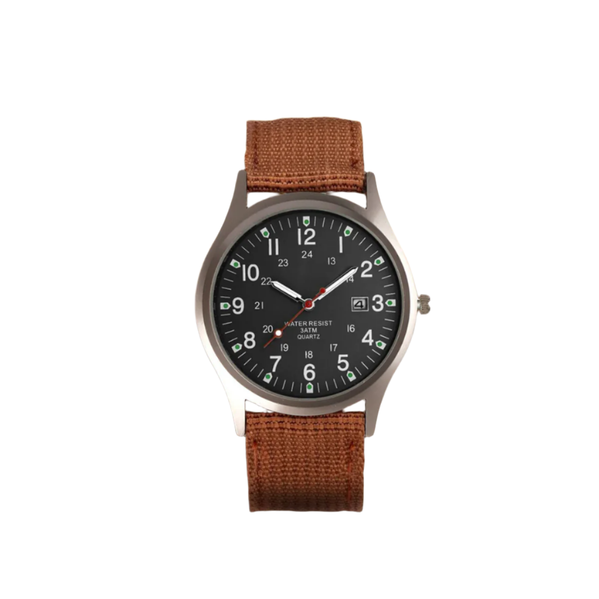 Military-Style Field Watch with Canvas Band and Date Window for Men | Thomler