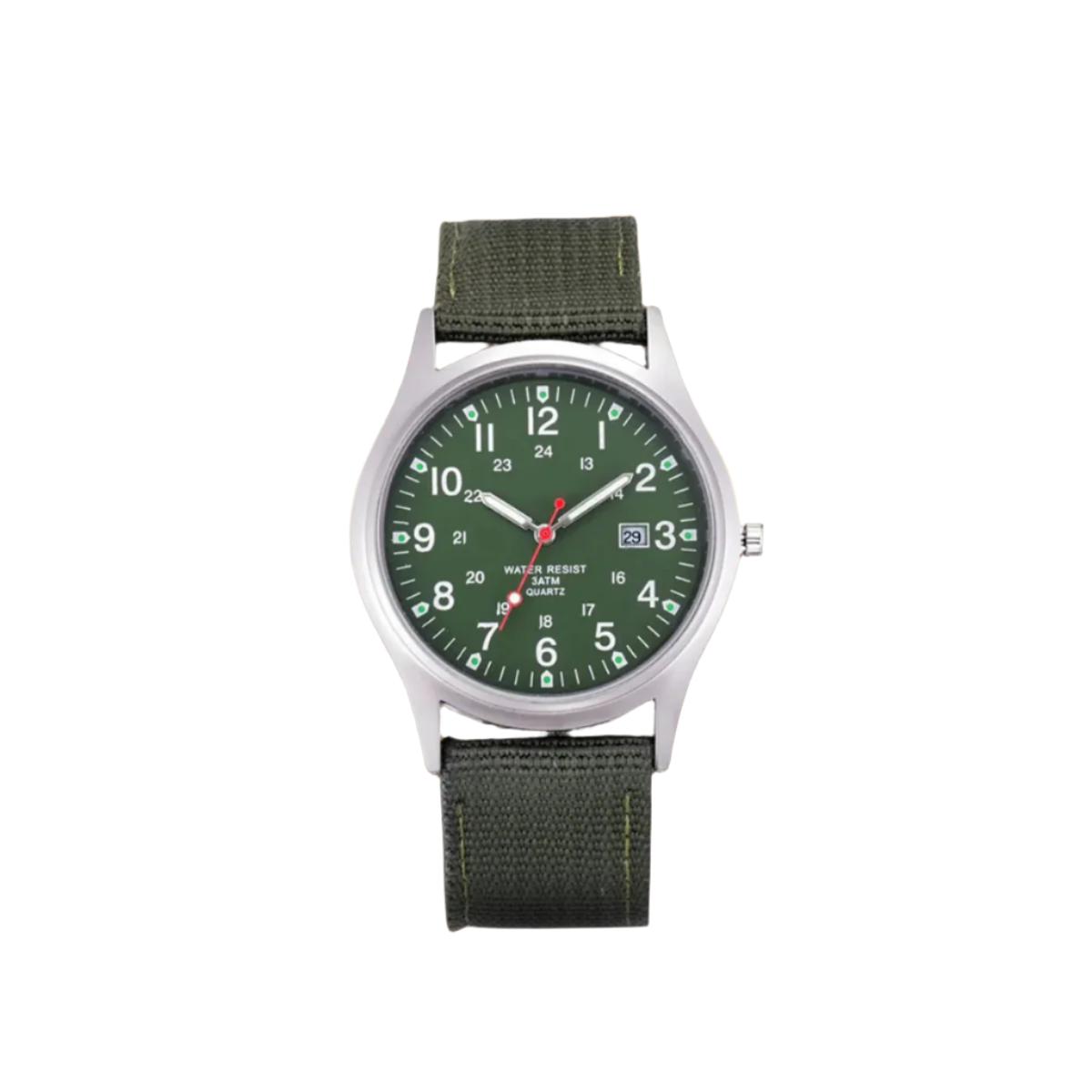Military-Style Field Watch with Canvas Band and Date Window for Men | Thomler