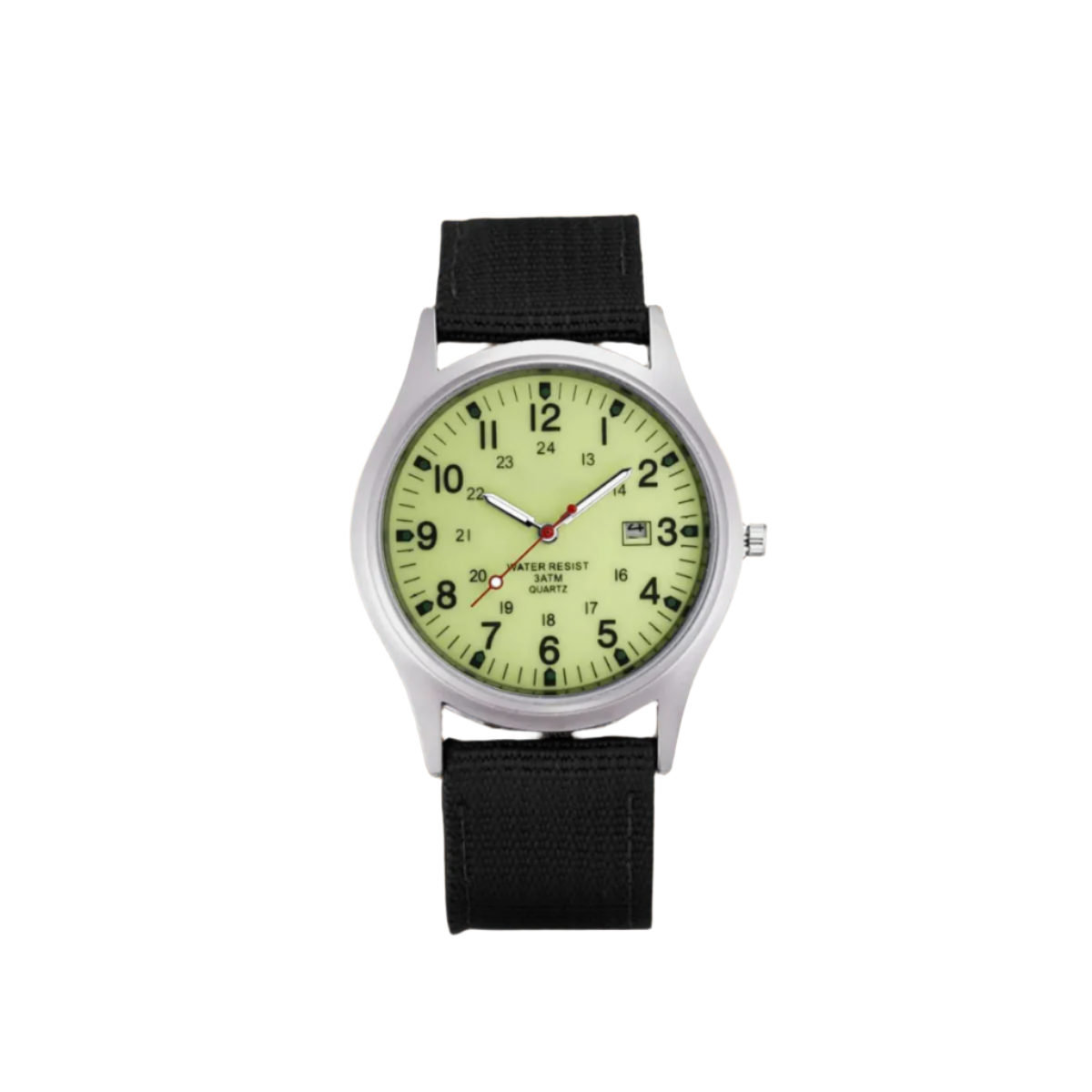 Military-Style Field Watch with Canvas Band and Date Window for Men | Thomler