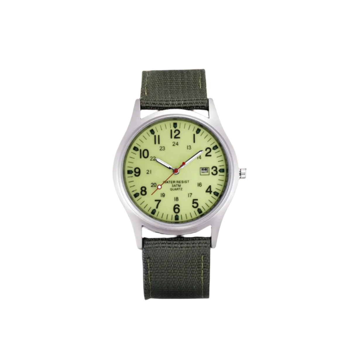 Military-Style Field Watch with Canvas Band and Date Window for Men | Thomler