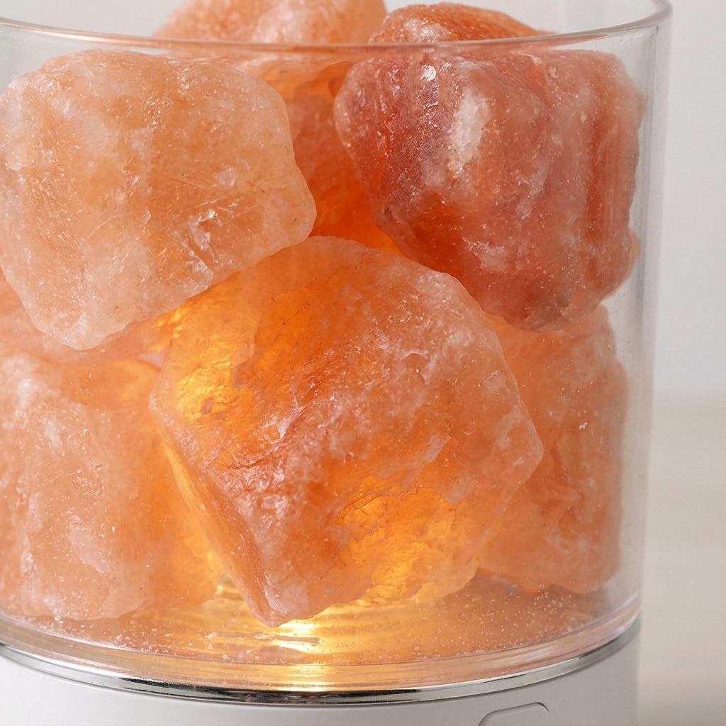 Salt Lamp Glass 9.0 cm Warm Ambient Bedroom Night Light Touch Control Dimmable USB Powered Colour Changing Mood Lamp | Thomler