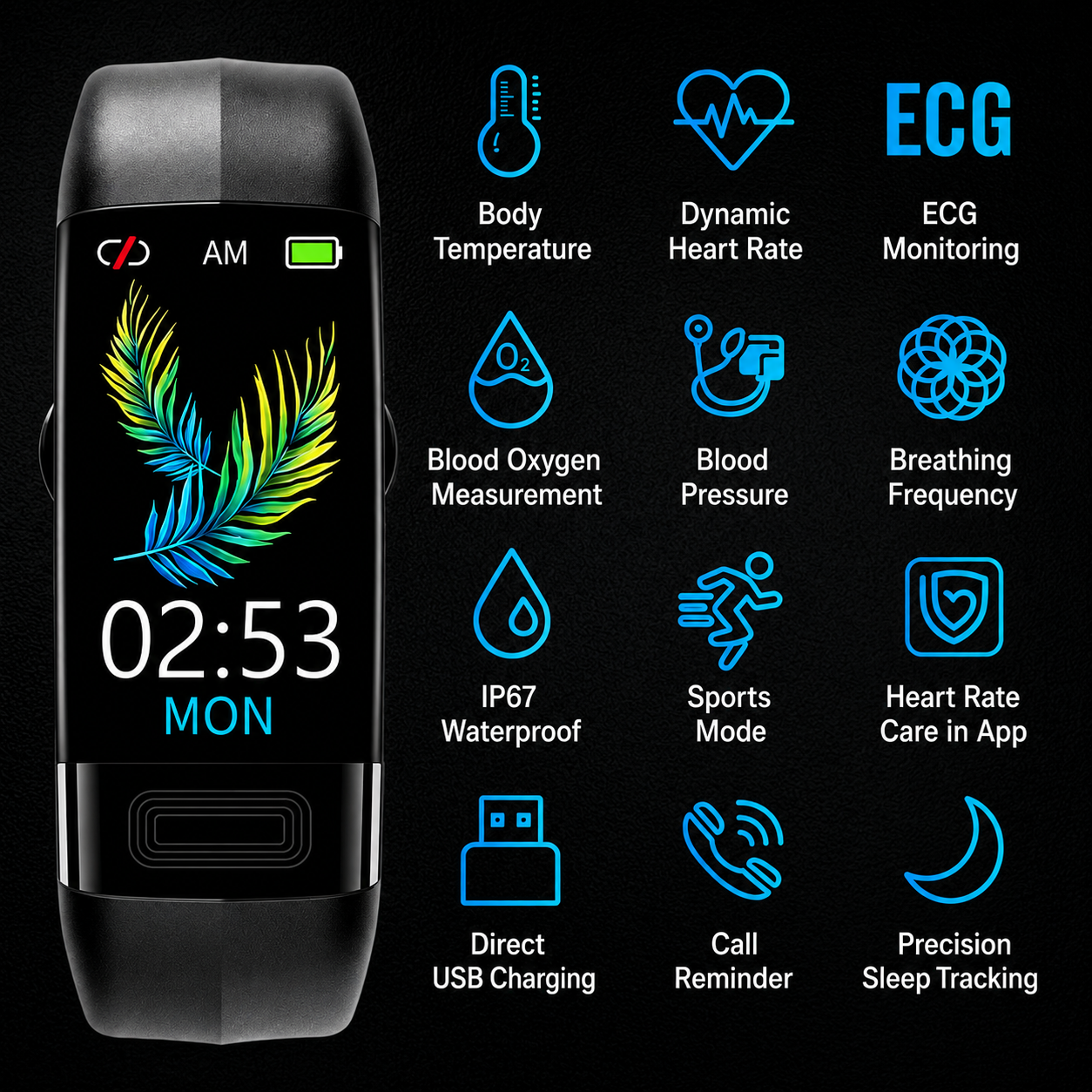 Fitness Tracker Watch with Heart Rate Monitor, Sleep Analysis & Daily Activity Tracking for iPhone & Android | Thomler