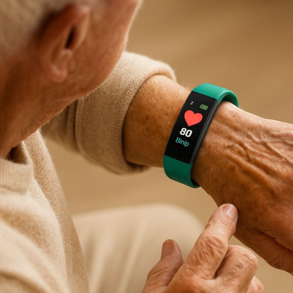Health-Monitoring Smartwatch for Seniors with LED Display & Simple Interface for Daily Wellness Tracking | Thomler