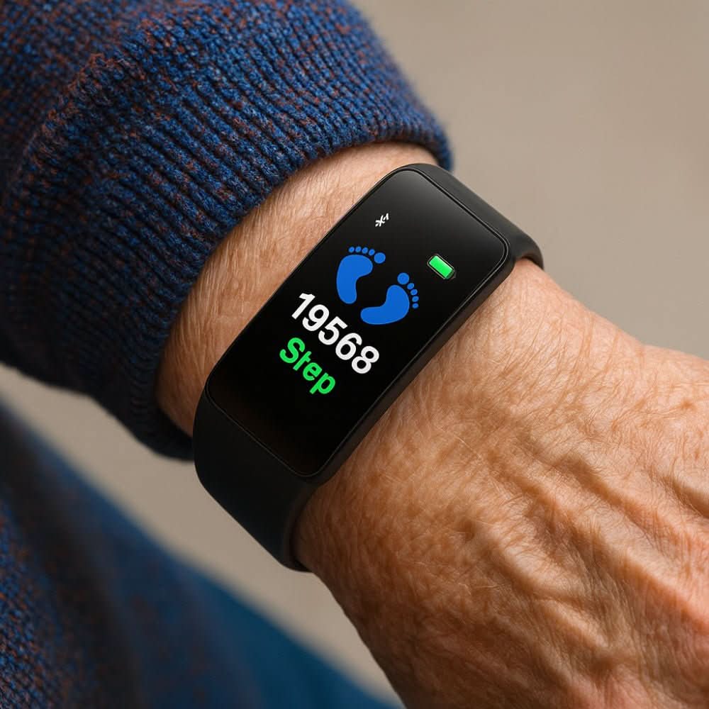 Health-Monitoring Smartwatch for Seniors with LED Display & Simple Interface for Daily Wellness Tracking | Thomler