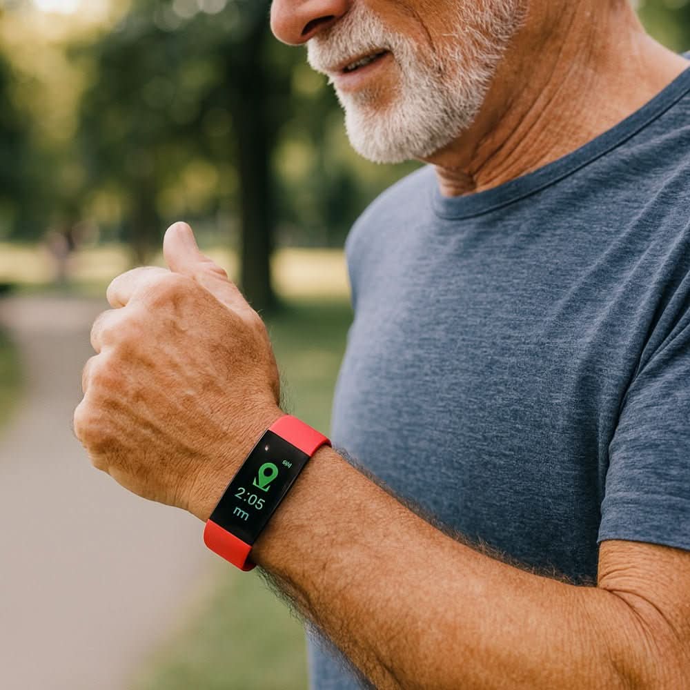 Health-Monitoring Smartwatch for Seniors with LED Display & Simple Interface for Daily Wellness Tracking | Thomler