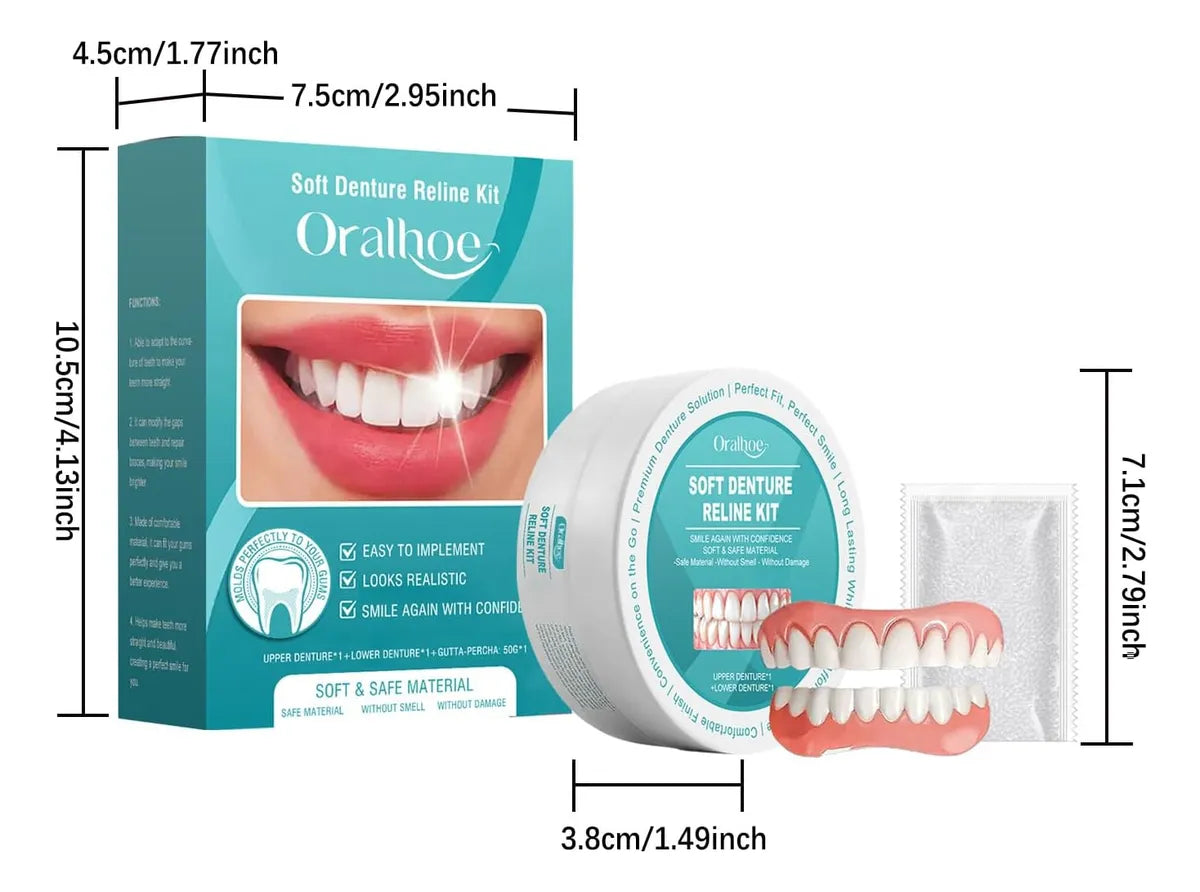 Temporary Cosmetic Dental Veneer Set with Flex-Fit Silicone for Confident Everyday Wear | Thomler