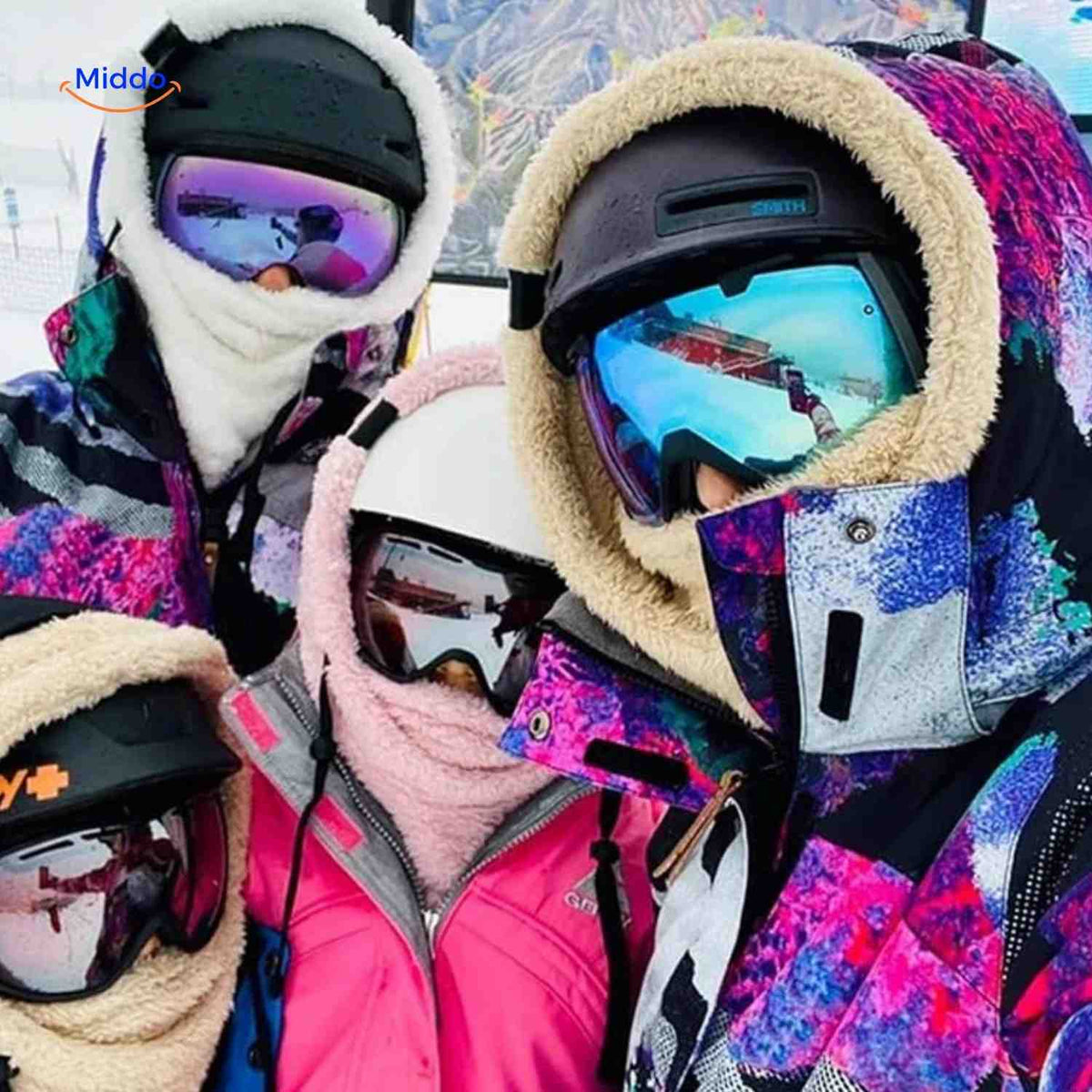 Fleece-Lined Winter Hood with Face Coverage & Adjustable Neck Warmer for Cold Weather Activities | Thomler