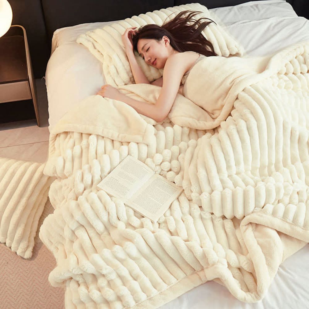 Reversible Microfiber Throw Blanket – Ultra-Soft Dual-Texture Plush for Couch, Bed & Layering | Thomler