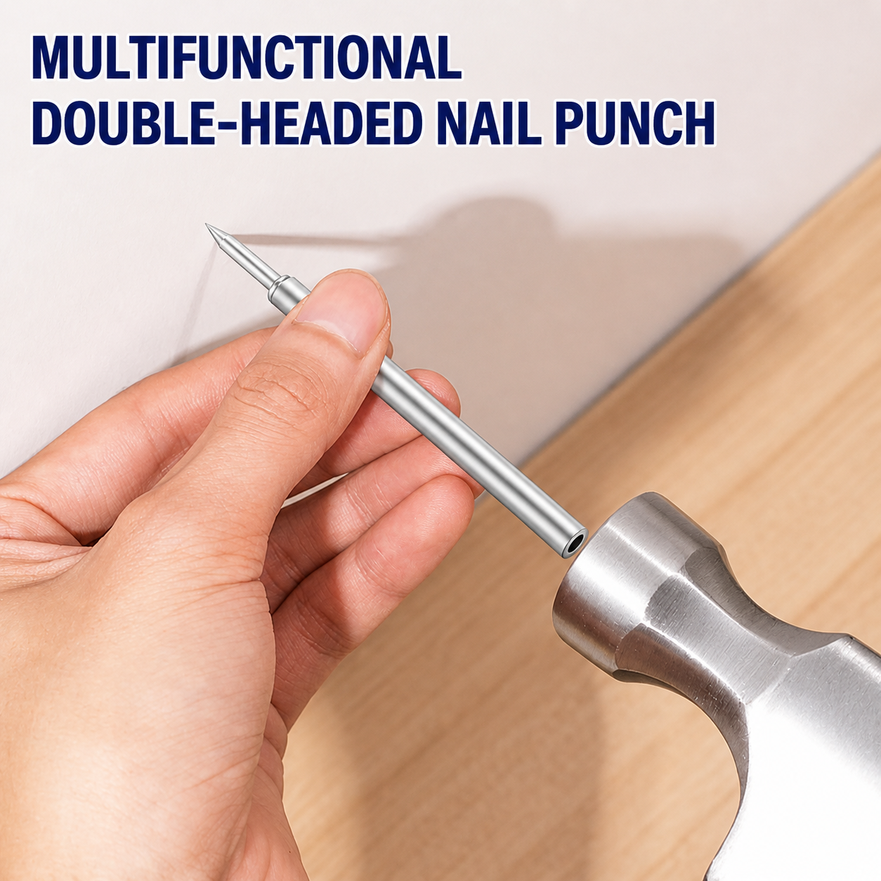 Double-Head Baseboard Nail Set for Invisible Trim Installation 100-Piece Galvanized Steel Fasteners with Tool for Wall Molding Carpentry Pro | Thomler
