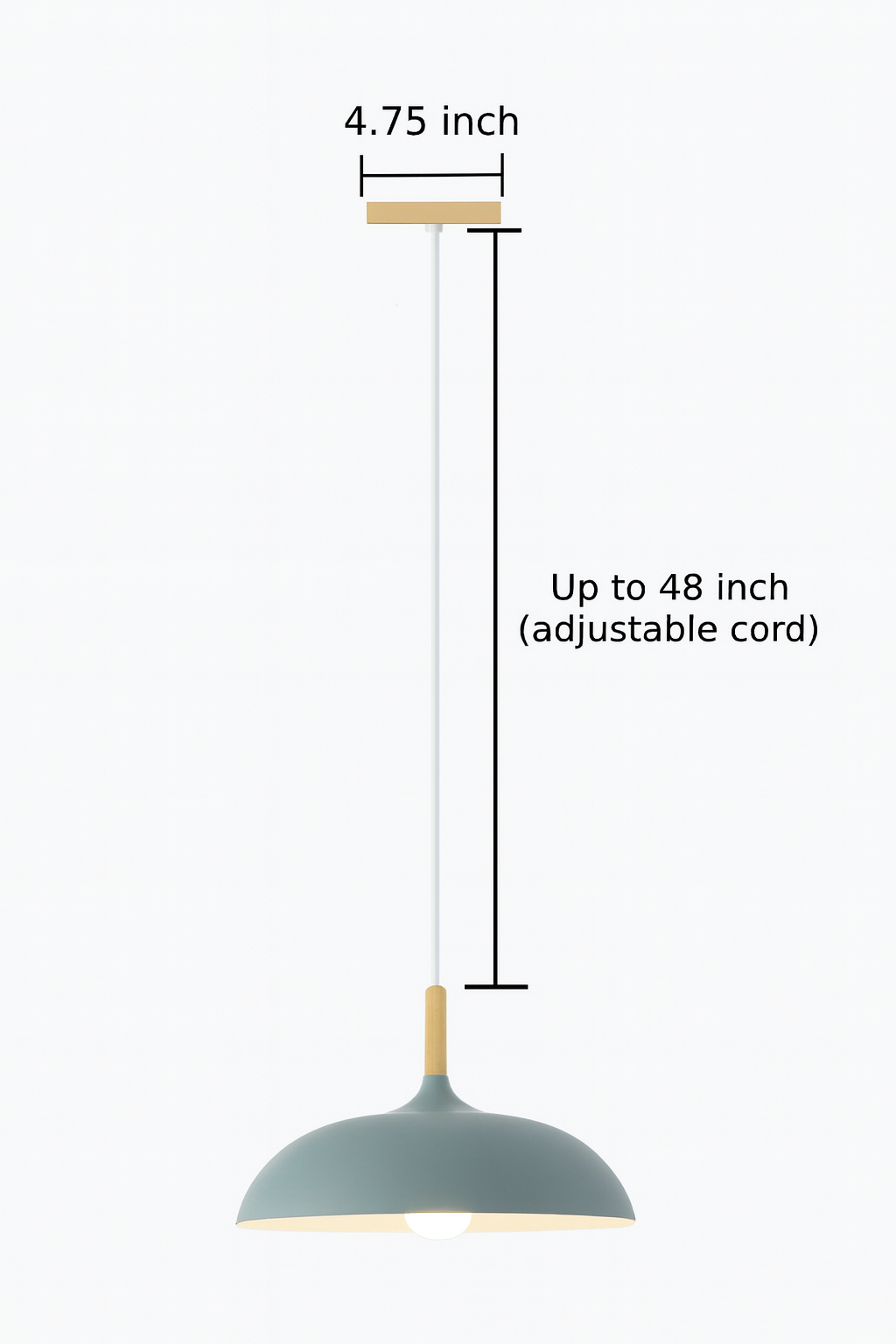 Pendant Light Aluminium Wood 35.0 cm Pastel Dining Room Kitchen Island Hanging Ceiling Lamp E27 Retro Dome Globe | Thomler