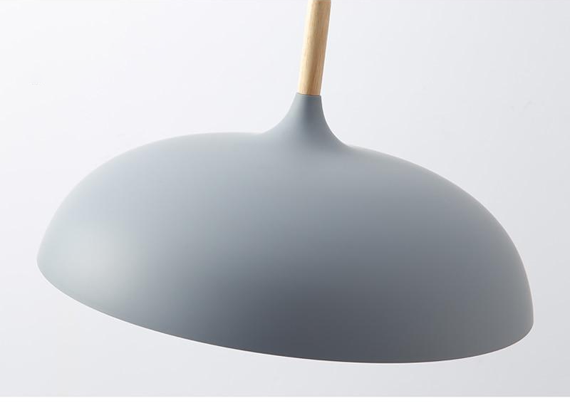 Pendant Light Aluminium Wood 35.0 cm Pastel Dining Room Kitchen Island Hanging Ceiling Lamp E27 Retro Dome Globe | Thomler