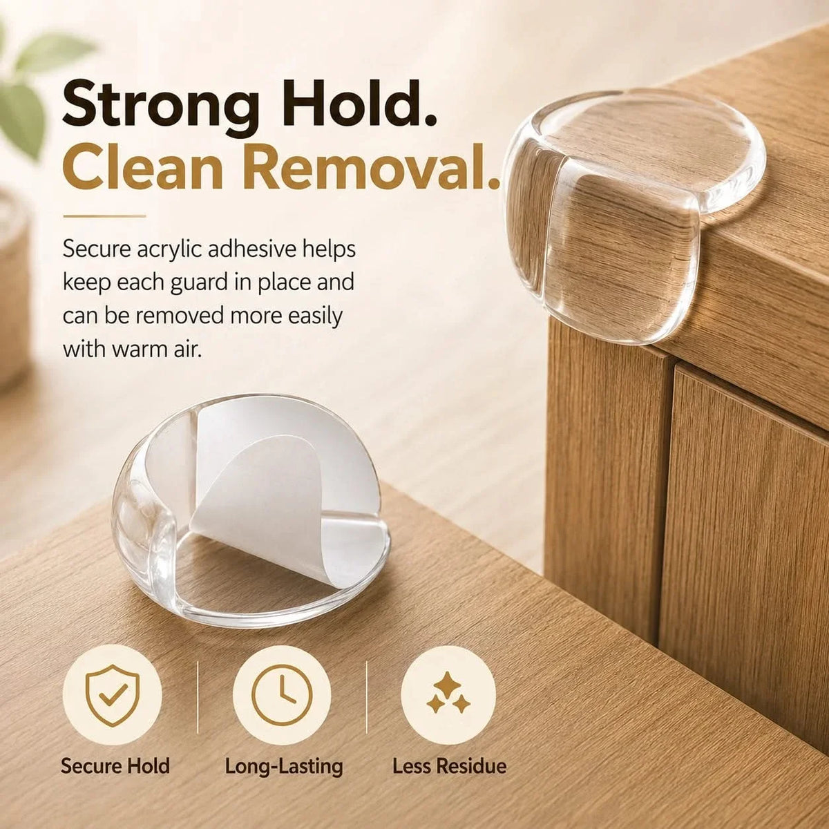 Transparent Furniture Corner Bumpers for Baby Proofing Tables & Desks – Child Safety Edge Cushions with Adhesive Backing | Thomler