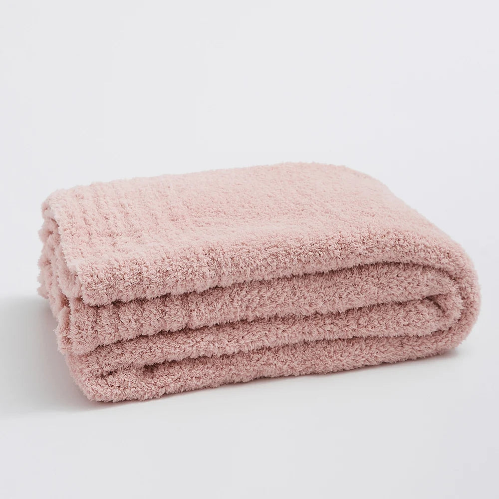 Microfiber Knit Throw Blanket – Solid Color Cozy Layer for Couch, Bed & Chair | Thomler