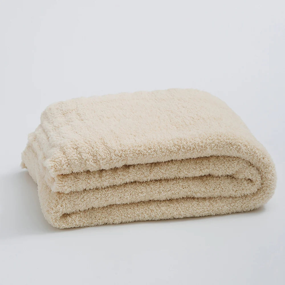 Microfiber Knit Throw Blanket – Solid Color Cozy Layer for Couch, Bed & Chair | Thomler