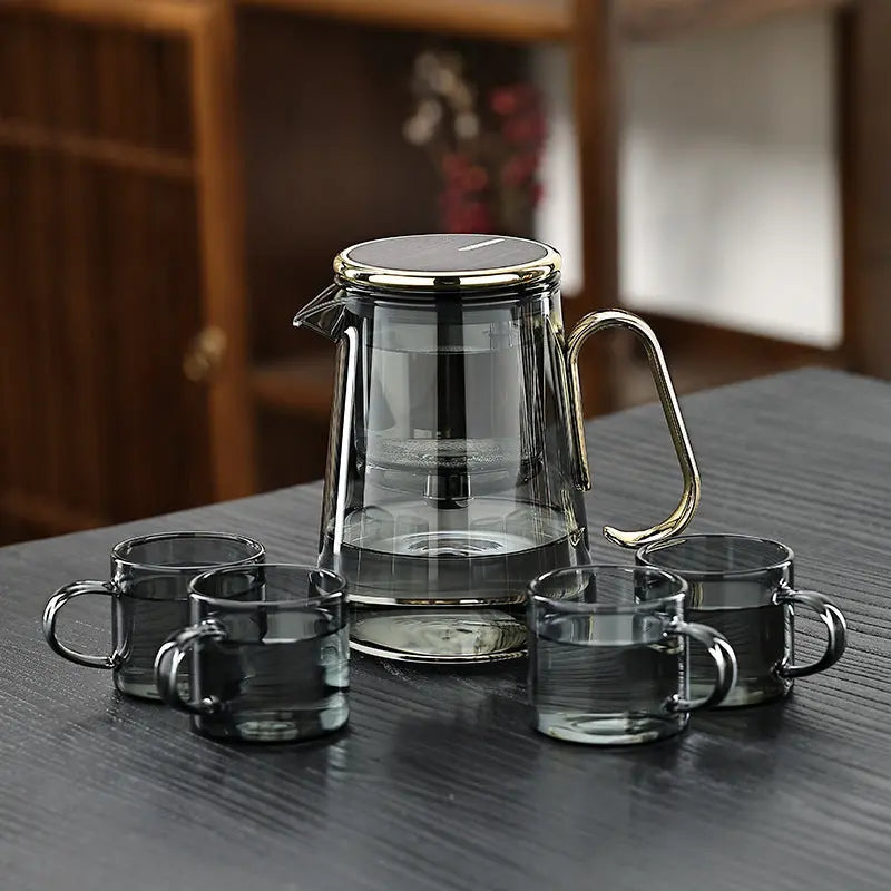 Glass Teapot Borosilicate 700 ml (24.6 fl oz) Magnetic Filter Loose Leaf Tea Brewing Infuser Kitchen Server | Thomler