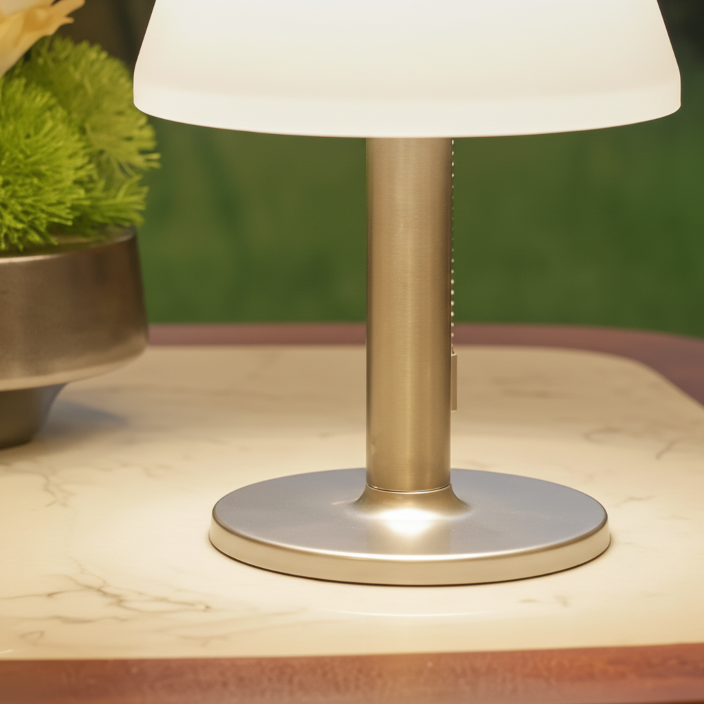 Table Lamp Solar Powered Wireless Warm White Outdoor Patio Balcony Garden Ambient Lighting Weatherproof | Thomler