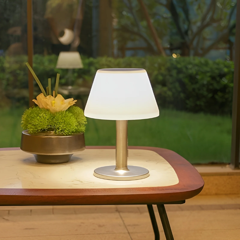 Table Lamp Solar Powered Wireless Warm White Outdoor Patio Balcony Garden Ambient Lighting Weatherproof | Thomler
