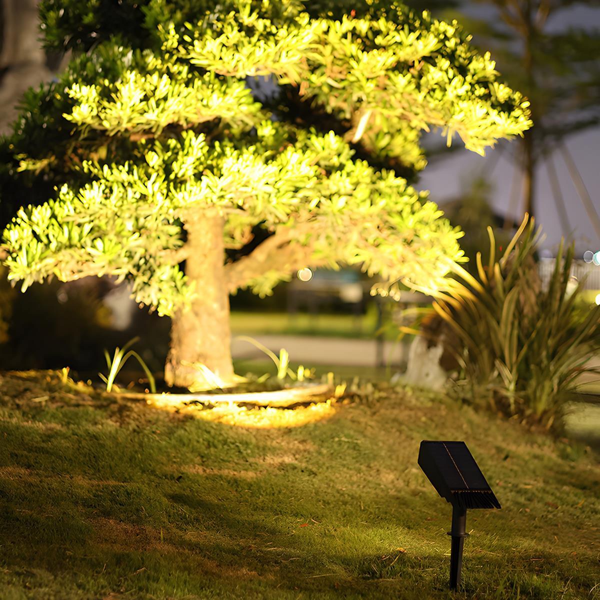 Adjustable Solar Spotlight for Garden | Zoom Beam Outdoor LED Light for Landscaping & Pathways | Warm White 3000K Wireless Solar Powered | Thomler