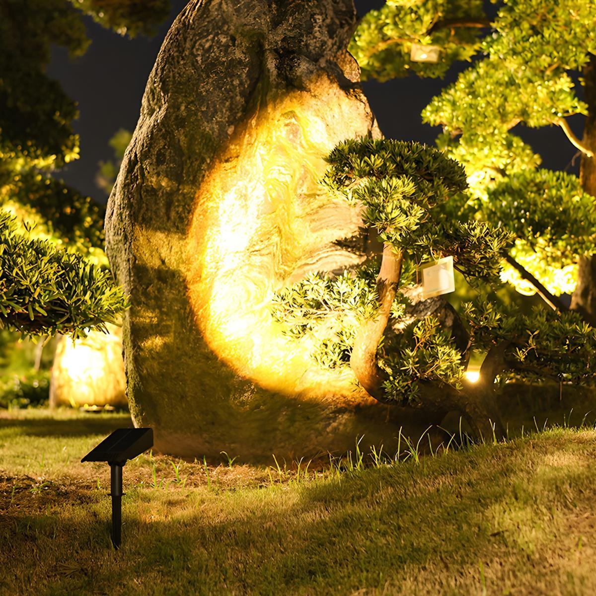 Adjustable Solar Spotlight for Garden | Zoom Beam Outdoor LED Light for Landscaping & Pathways | Warm White 3000K Wireless Solar Powered | Thomler