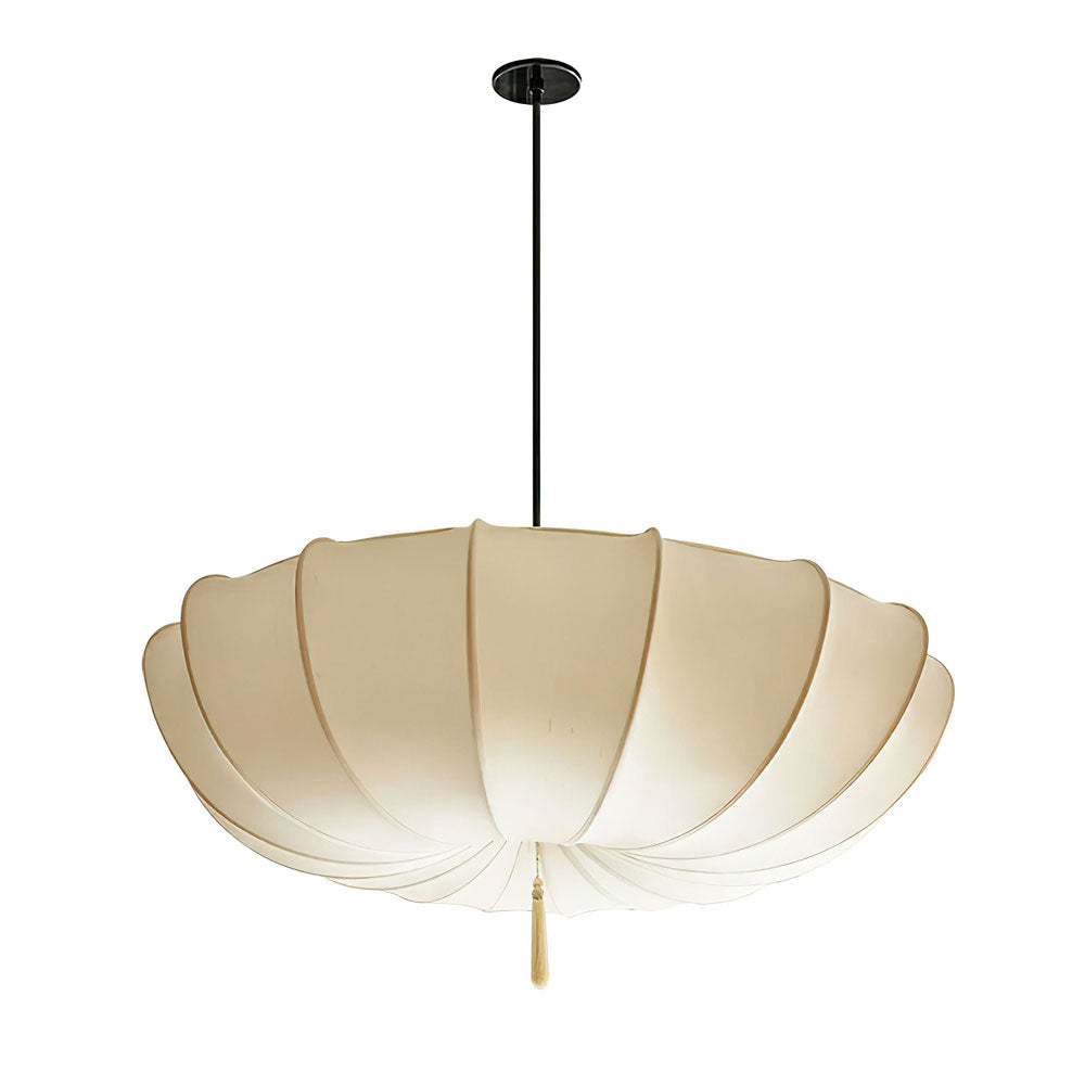 Pendant Light Fabric 15.7 in 6.3 in White Living Room Bedroom Dining Area Hanging Ceiling Lamp | Thomler