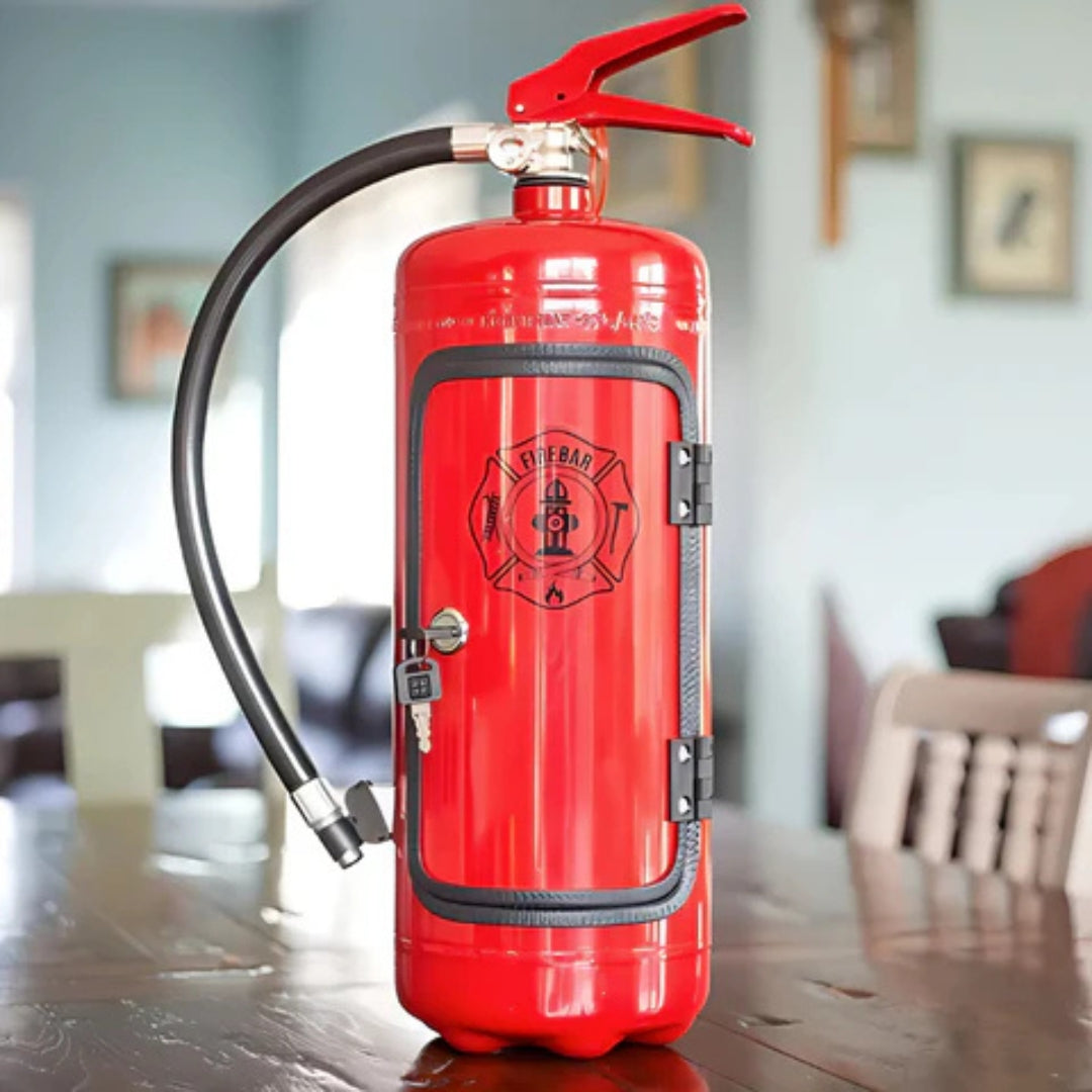 Fire Extinguisher Mini Bar Cabinet – Industrial Metal Drink Station for Man Cave & Living Room | Thomler