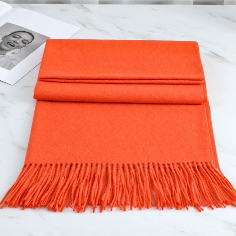Soft Cashmere Scarf with Fringe – Elegant Wrap for Fall & Winter Cold Weather | Thomler